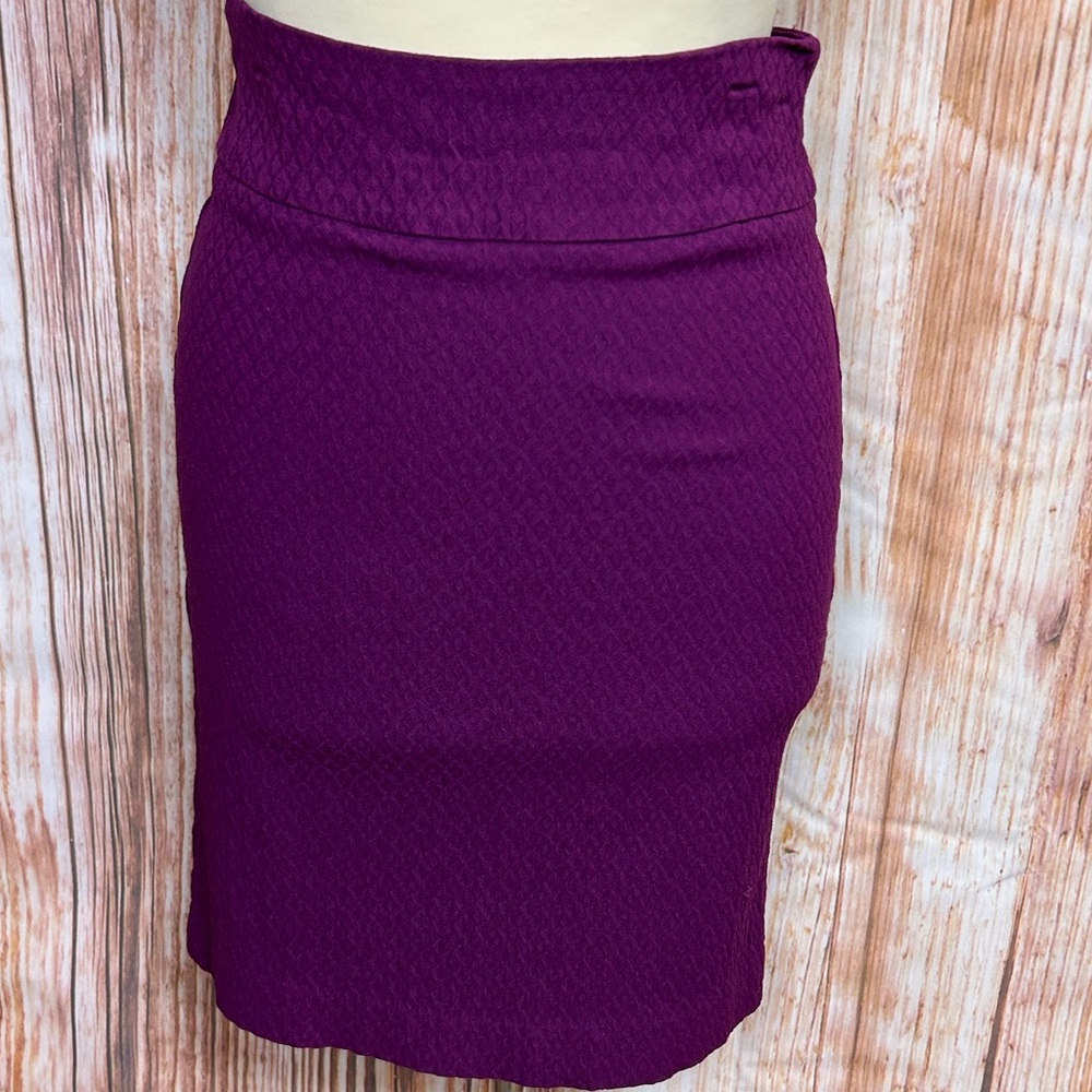Margaret M Purple‎ Textured Stretch Skirt